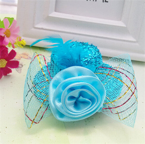 Christmas Gift 8cm Diameter Cap Hairpins Party Prom Hair Clip Fur Hat Children Flower Hair Accessories Women Barrettes