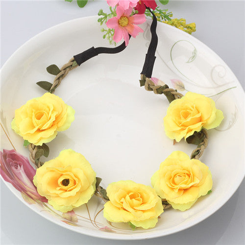 New High Quality Peony Women's Bohemian Floral Headbands Flower Party