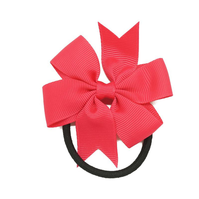 3" Baby Girl Solid Ribbon Hairbow Handmade Pinwheel Bows With Elastic Band Windmill - Shopy Max