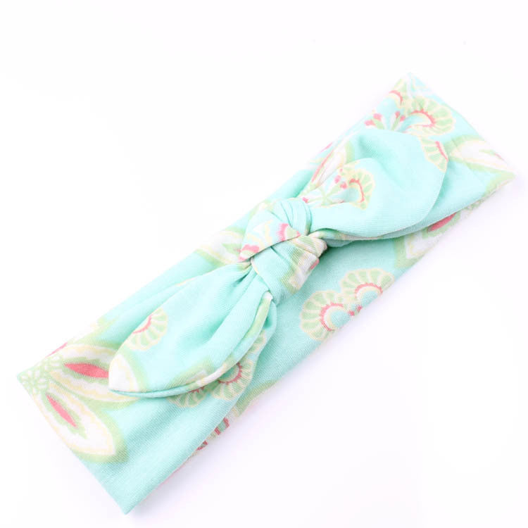 Newborn Floral Knotted Bow Headband Baby Girl Bunny ear Headband Infant Headband