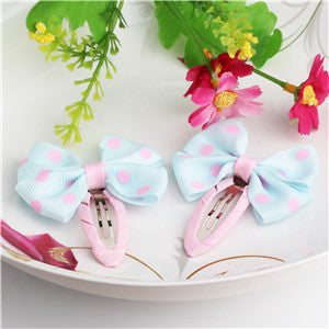 New Sale 1 lot=2 Pcs Bowknot Hairpins 17 colors Baby Hair Clip Summer Style