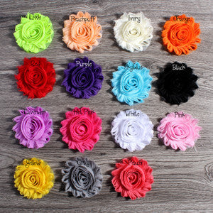 30pcs/lot 2.6" 15colors Fashion Chic Shabby Chiffon Flowers For Baby Hair Accessories 3D Frayed - Shopy Max