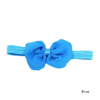 Chiffon Bowknot Baby Headbands Solid Color Baby Girl Elastic Hair Bands Headwear