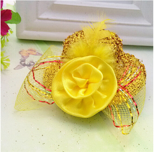 Christmas Gift 8cm Diameter Cap Hairpins Party Prom Hair Clip Fur Hat Children Flower Hair Accessories Women Barrettes