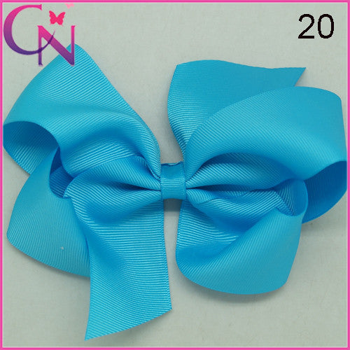 High Quality 6" Fashion Solid Ribbon Hair Bow For Baby Kids Girls Handmade Hair