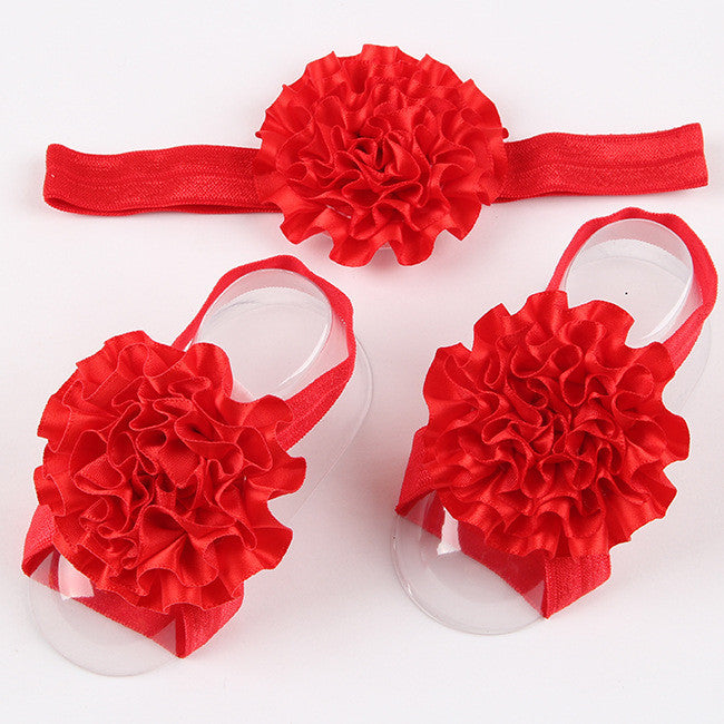 10Clrs Fashion Hot children Infant Baby Toddler girls flower Headband footband 3pcs - Shopy Max