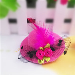 New 5cm Diameter Hat hair barrettes Party Prom Hair Clip With Fur