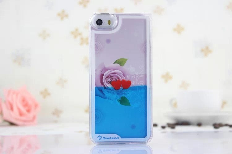 for iphone 5s hourglass case liquid case Fun Crystal Clear sand heart Quicksand Hard Cover Case Case for iPhone 5 5S