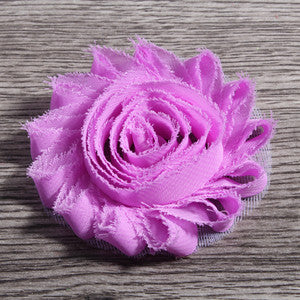 30pcs/lot 2.6" 15colors Fashion Chic Shabby Chiffon Flowers For Baby Hair Accessories 3D Frayed - Shopy Max