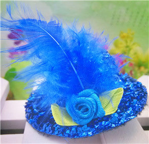 New 5cm Diameter Hat hair barrettes Party Prom Hair Clip With Fur