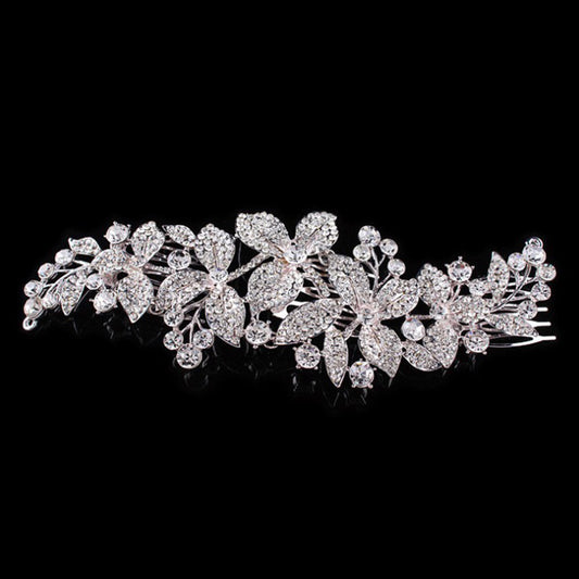 Fashion Wedding Women Bridal Jewelry Accessories Clear Rhinestone Crystals Flower Long - Shopy Max