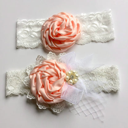 1set/lot  Satin Flower Matching Handmade Lace Bow Headband Baby Headband  Luxe Headband