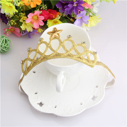 New Children Hair Accessories Princess Tiara scrunchy Headband Baby Crown Bow