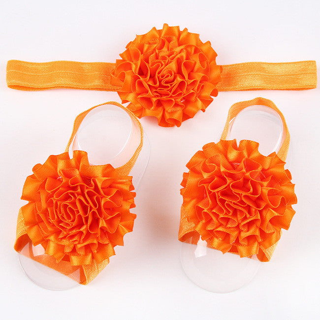 10Clrs Fashion Hot children Infant Baby Toddler girls flower Headband footband 3pcs - Shopy Max