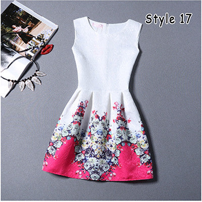 New 2016 Summer Vestido de Festa Female Clothing Vintage Print Sleeveless