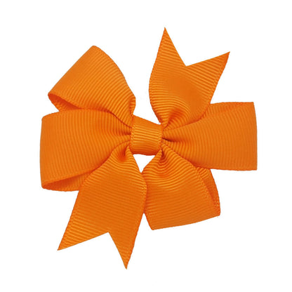 3" New Fashion High Quality Pinwheel Solid Hair Bow For Baby Girls Sweet Lovely Hairgrips - Shopy Max