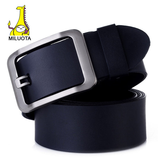 [MILUOTA] 2016 100% Genuine Leather belts for men High quality metal pin