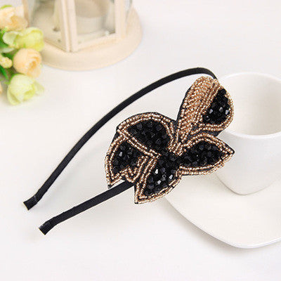 Fashional New Crystal & Acrylic Beads Decorated Bows Flowers Hairbands Hair Jewelry for Girls