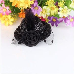 Christmas Gift 8cm Diameter Cap Hairpins Party Prom Hair Clip Fur Hat Children Flower Hair Accessories Women Barrettes