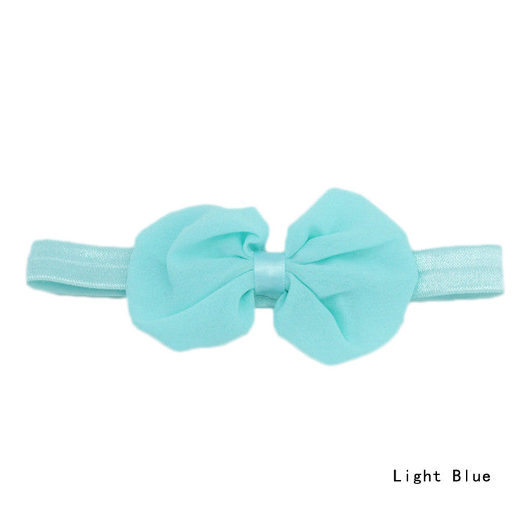 New High Quality 1pc 14 Colors Chiffon Bowknot Baby Headbands Solid Color