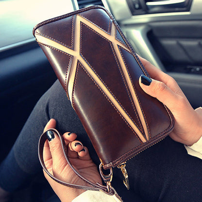 2016 New Fashion Long Wallet Women Luxury Brand High Quality Pu Patchwork