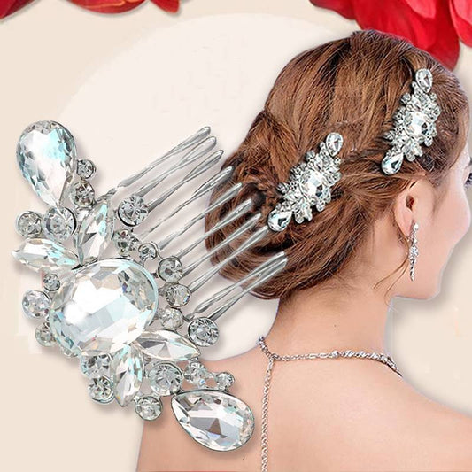 New Fashion Pearl Crystal Bridal Rhinestone Hair Clip Claw Comb Pin For Women Barrette Wedding Headdress - Shopy Max