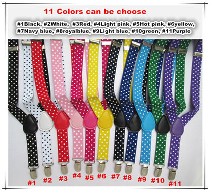 BD015--Hot Sale Dots Print suspenders for kids High quality 3 clips baby suspenders