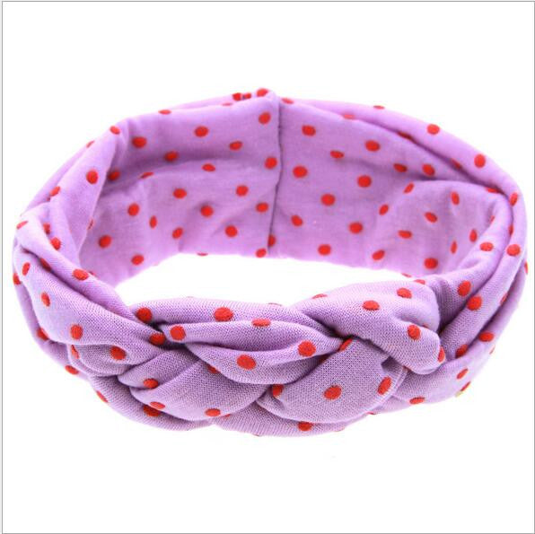 baby girls dot braided top knot twisted turban headband elastic for hair head bands wraps headbands accessories turbante wraps - Shopy Max