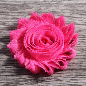 30pcs/lot 2.6" 15colors Fashion Chic Shabby Chiffon Flowers For Baby Hair Accessories 3D Frayed - Shopy Max