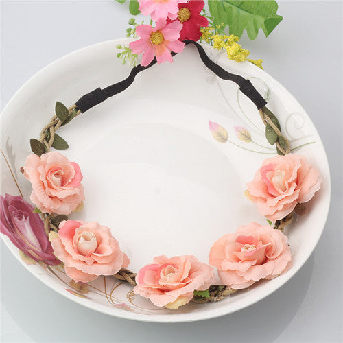 New High Quality Peony Women's Bohemian Floral Headbands Flower Party