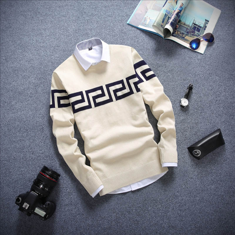 Round Neck Long Sleeved Men's Sweater | Shopy Max