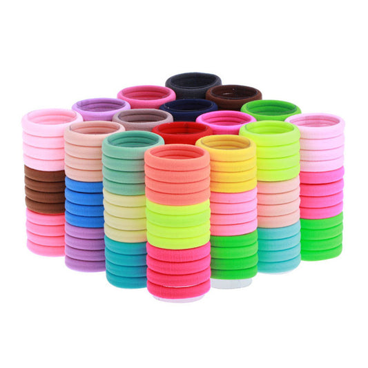 50pcs Mix Colors Baby Girls Kids Children Elastic Hair Ties Bands Rope Ponytail Holders