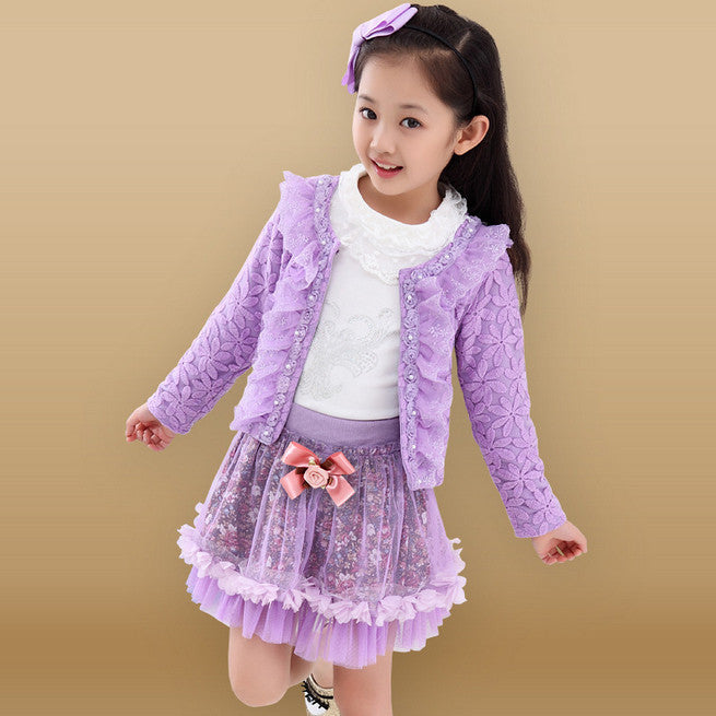 new fashion spring autumn kids girls korean clothes princess floral cardigan 100% cotton - Shopy Max