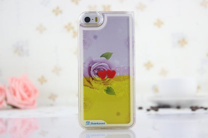 for iphone 5s hourglass case liquid case Fun Crystal Clear sand heart Quicksand Hard Cover Case Case for iPhone 5 5S