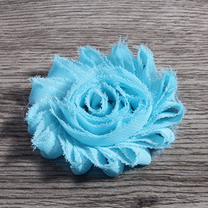 30pcs/lot 2.6" 15colors Fashion Chic Shabby Chiffon Flowers For Baby Hair Accessories 3D Frayed - Shopy Max