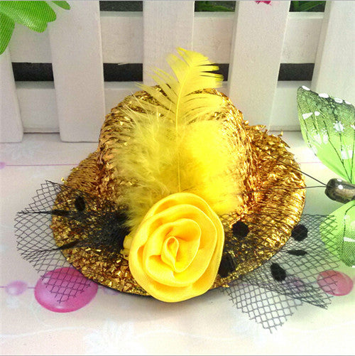 Christmas Gift 8cm Diameter Cap Hairpins Party Prom Hair Clip Fur Hat Children Flower Hair Accessories Women Barrettes