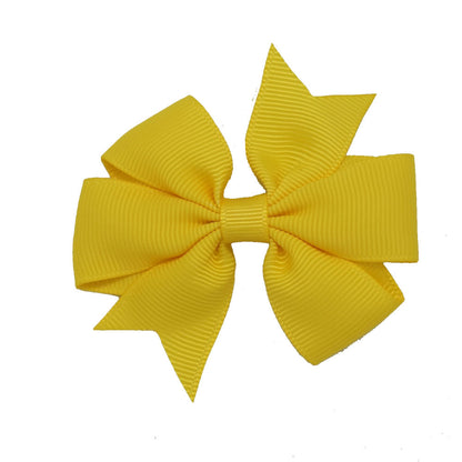 3" New Fashion High Quality Pinwheel Solid Hair Bow For Baby Girls Sweet Lovely Hairgrips - Shopy Max