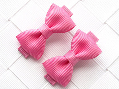 2pcs/lot boutique barrettes for children baby girls mini ribbon hair clip bows - Shopy Max