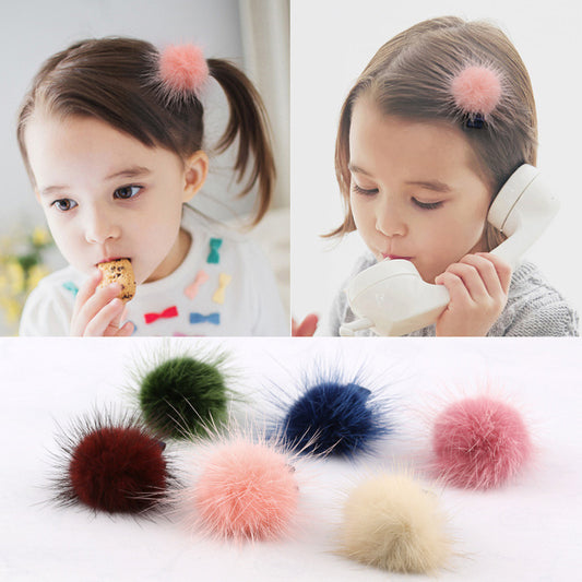 2pcs/lot Special Offer Solid Children Girls Fur New Fashion Accessories Cute Elastic - Shopy Max