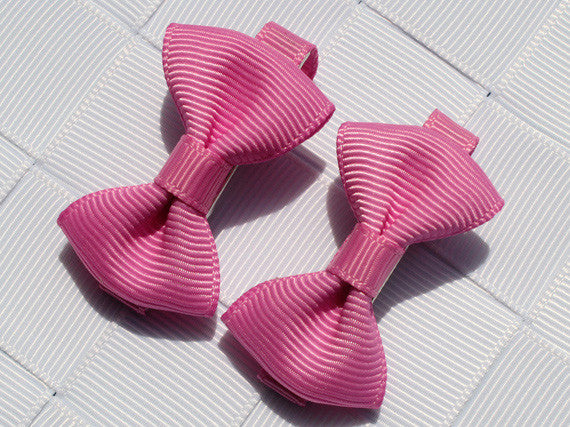 2pcs/lot boutique barrettes for children baby girls mini ribbon hair clip bows - Shopy Max