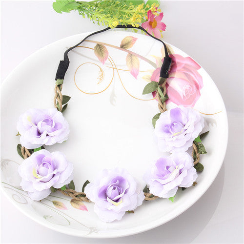 New High Quality Peony Women's Bohemian Floral Headbands Flower Party