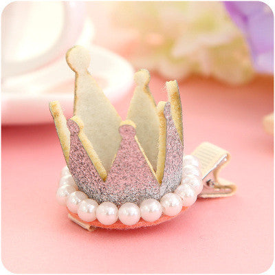 New Princess Crown Hairpin Hair Accessories Resin Diamond Gliter Pearls Girls