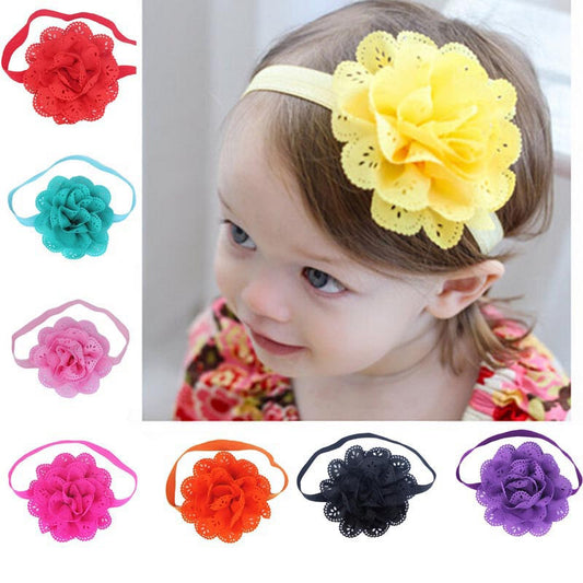 Excellent 8Pcs/A Lot  Elastic Headband Baby Girls Flower Photography Props Headband Baby Lacos