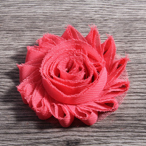 30pcs/lot 2.6" 15colors Fashion Chic Shabby Chiffon Flowers For Baby Hair Accessories 3D Frayed - Shopy Max