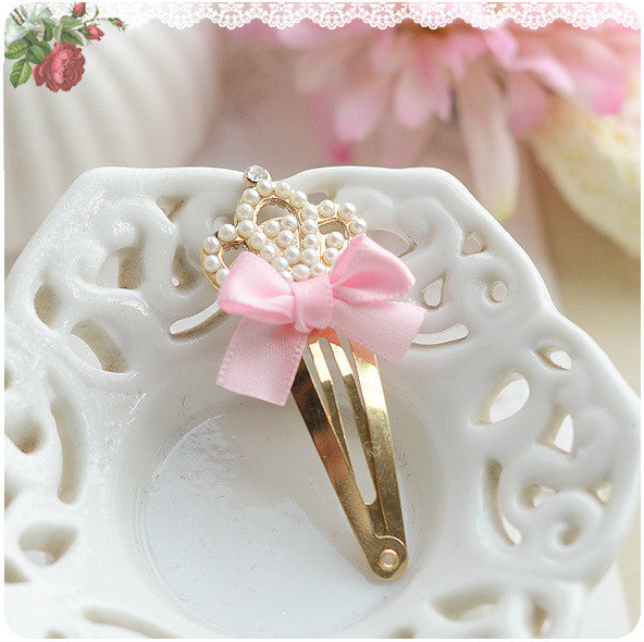 Pearl Flower Golden Crown Fur Cat Girls Hair Clip Hairpin Baby Hair Accessories Kids Children Headwear kk1201 - Shopy Max