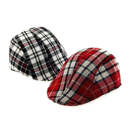 2016 Spring and Autumn Kids Fashion Berets Plaid Hats For Baby Boy And Girl Hat And Cap 9 colors