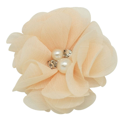 20 Color Sweet High Quality Fashion Chiffon Flower For Girls Infant Cute Rhinestone Pearl Without Clips DIY Hair Accessories