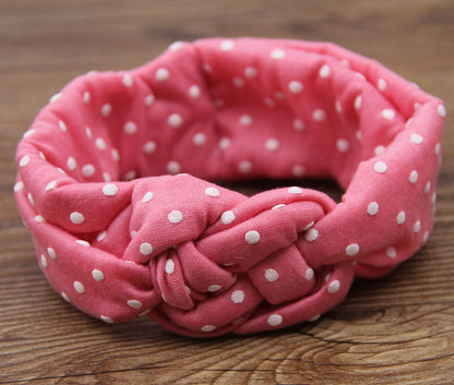 baby girls dot braided top knot twisted turban headband elastic for hair head bands wraps headbands accessories turbante wraps - Shopy Max