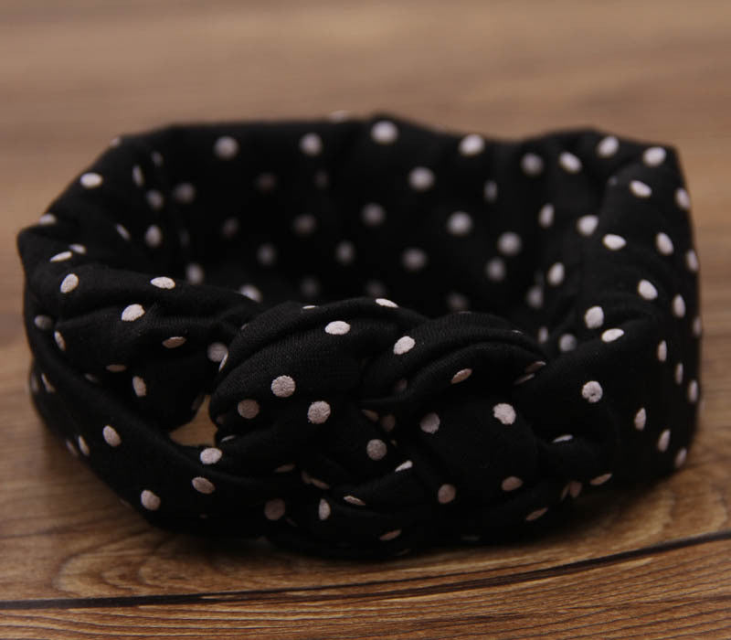 baby girls dot braided top knot twisted turban headband elastic for hair head bands wraps headbands accessories turbante wraps - Shopy Max