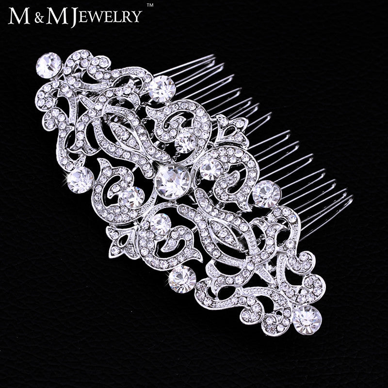 European Design Crystal Bridal Hair Comb Tiara - Shopy Max